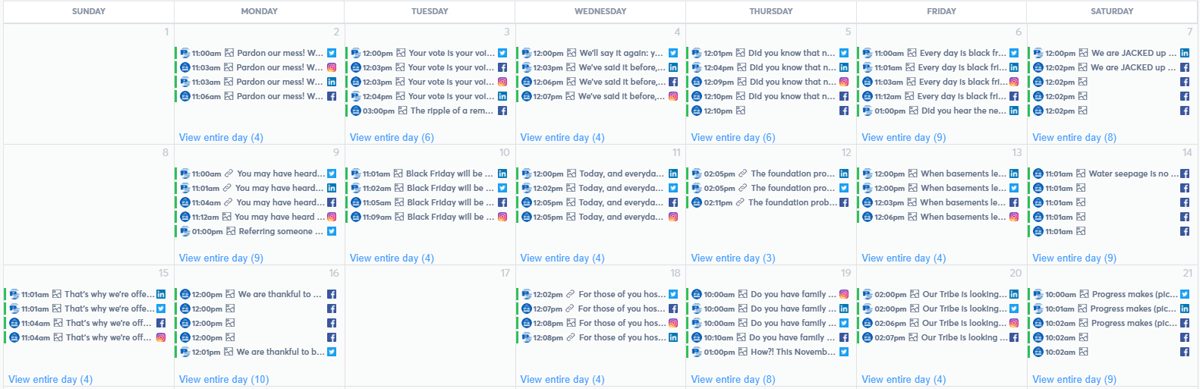 Content Calendar Creation