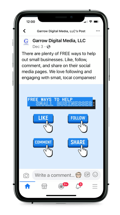 Garrow Media website mobile layout