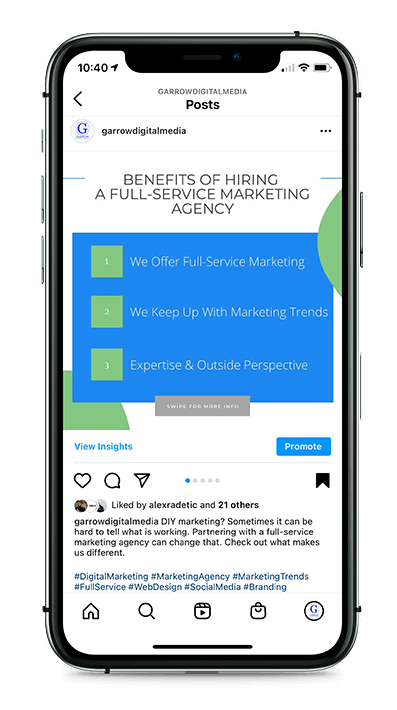 Garrow Media website mobile layout