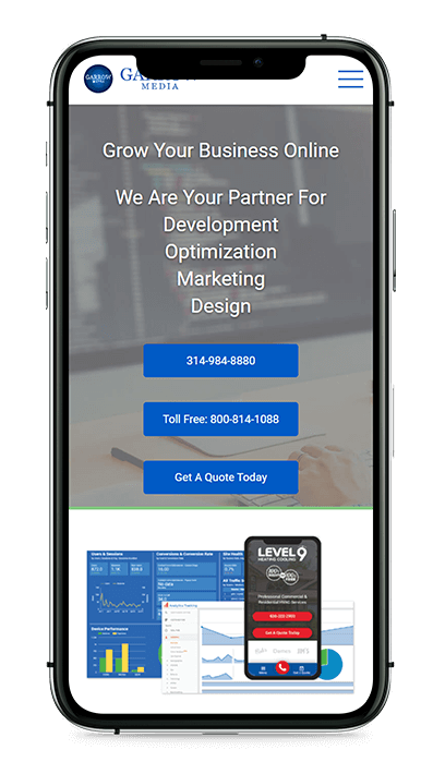 Garrow Media website mobile layout