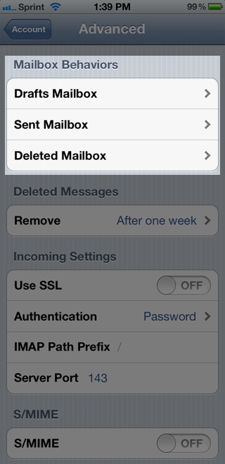 iPhone Mailbox Behaviors